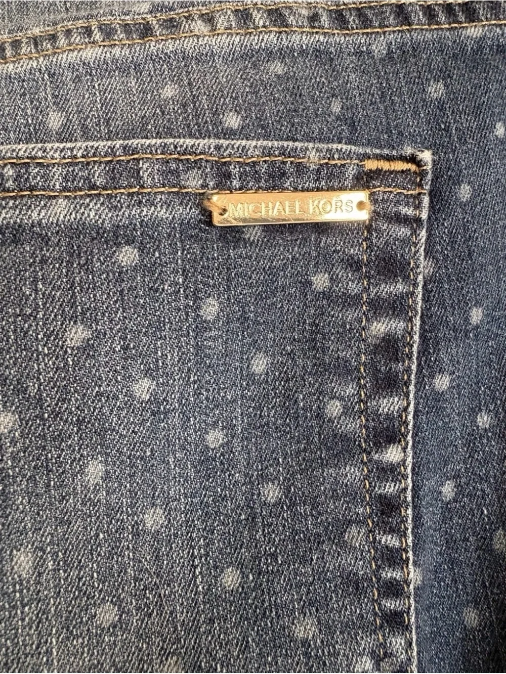 Michael Kors Navy Polka Dot Dillon Relaxed Jeans | Sz 4